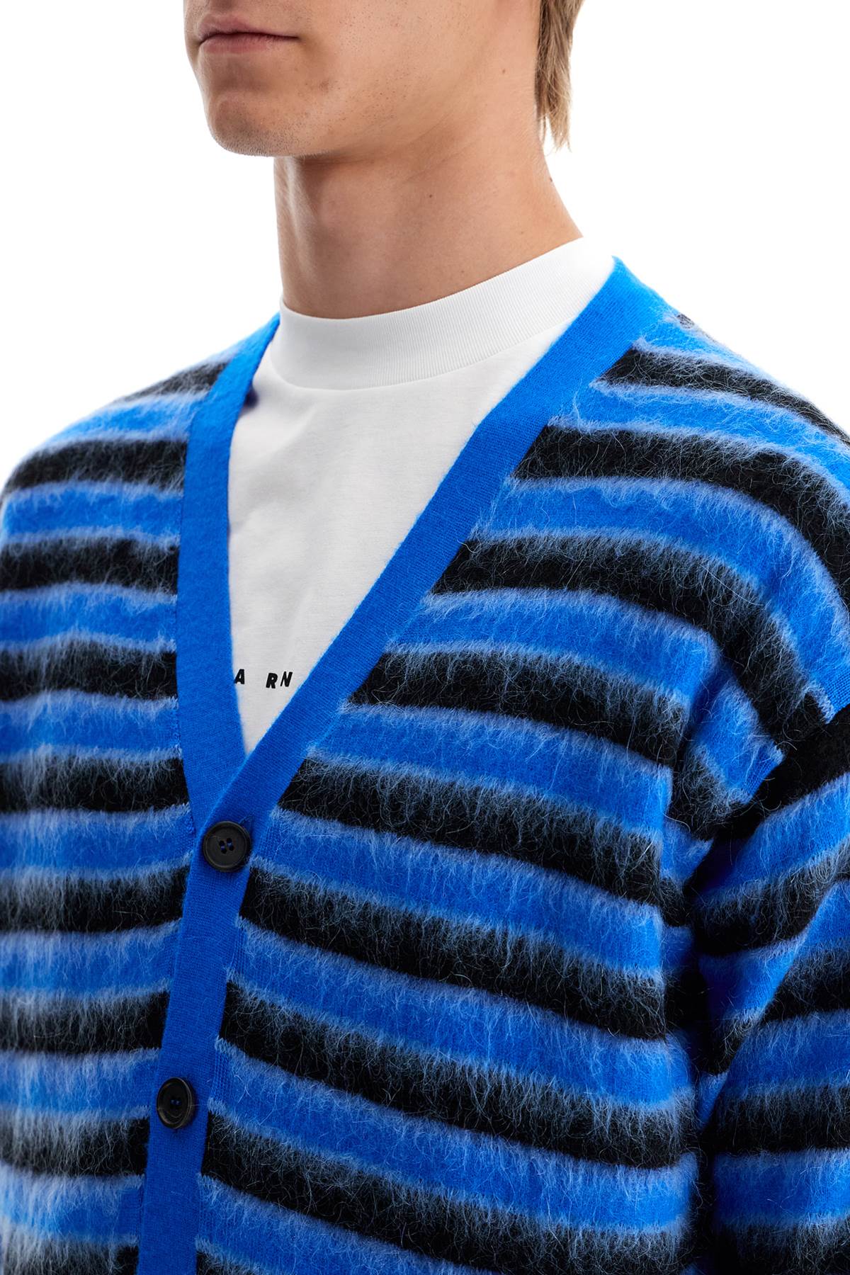 Marni Striped Wool And Mohair Cardigan