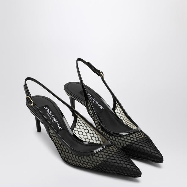 Dolce & Gabbana Black Mesh Slingback