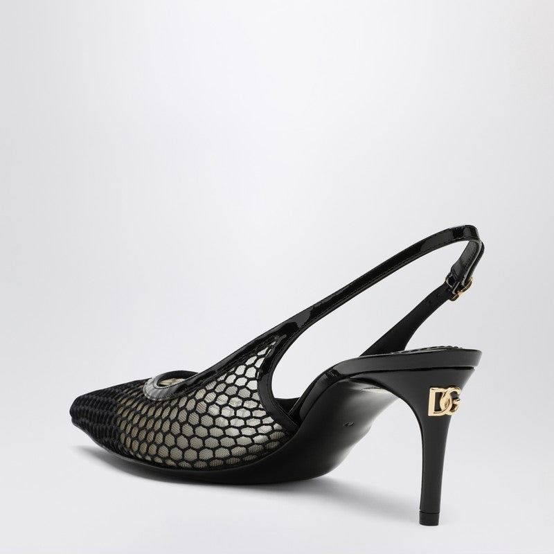 Dolce & Gabbana Black Mesh Slingback