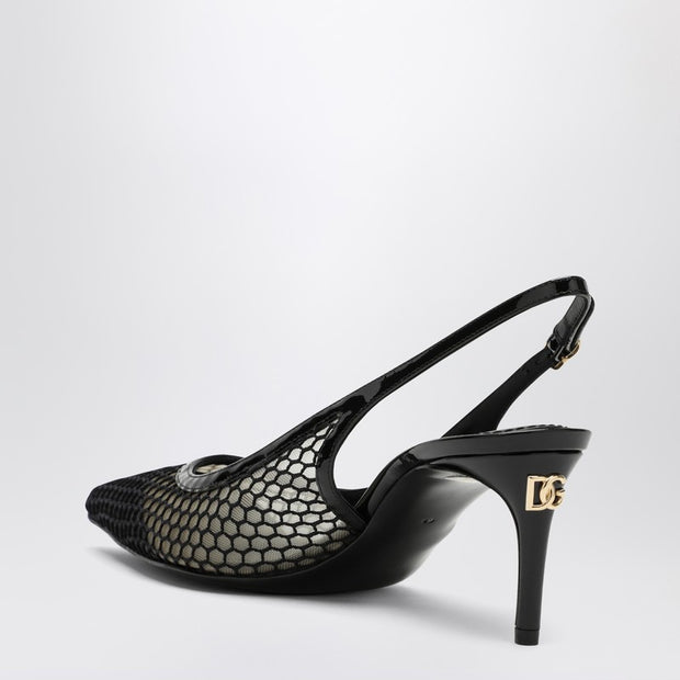 Dolce & Gabbana Black Mesh Slingback