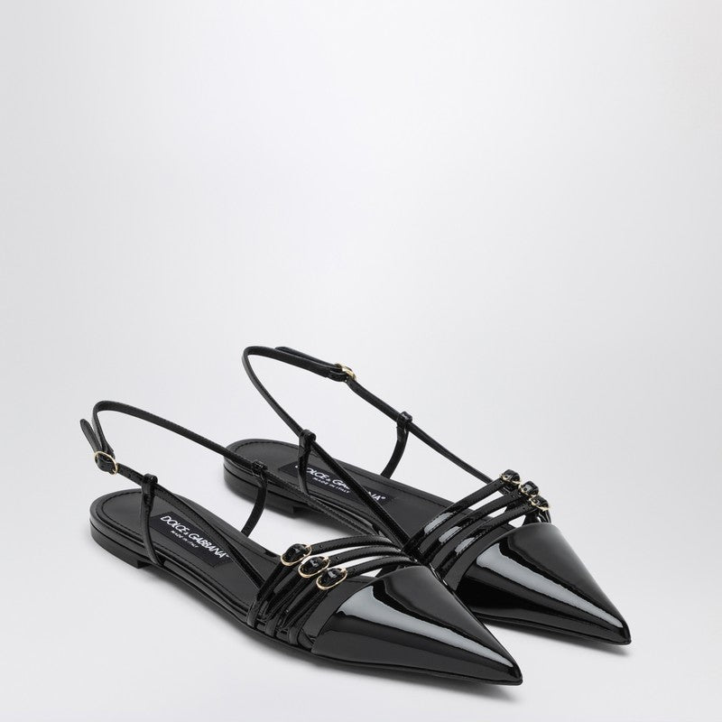 Dolce & Gabbana Black Patent Low Slingback