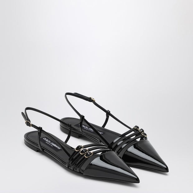 Dolce & Gabbana Black Patent Low Slingback