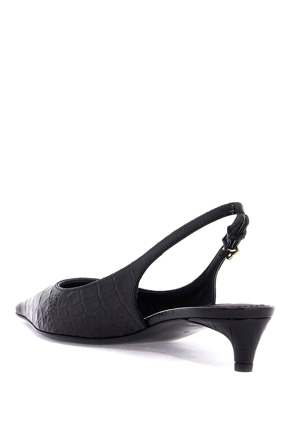 Dolce & Gabbana Croc Print Leather Slingback Pumps