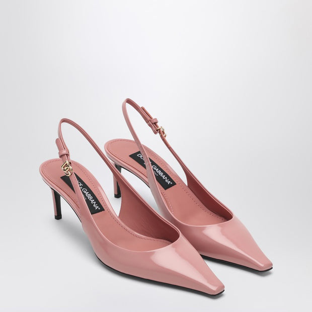 Dolce & Gabbana Pink Leather Slingback With Décolleté