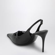 Dolce & Gabbana Black Leather Slingback Décolleté