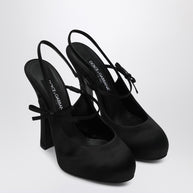 Dolce & Gabbana High Black Satin Slingback