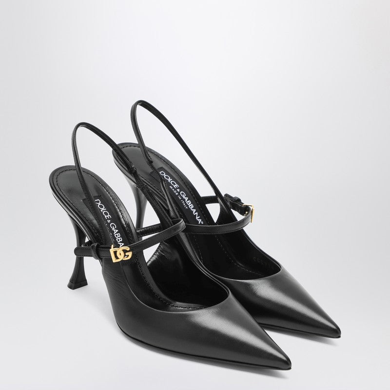Dolce & Gabbana Black Leather Slingback