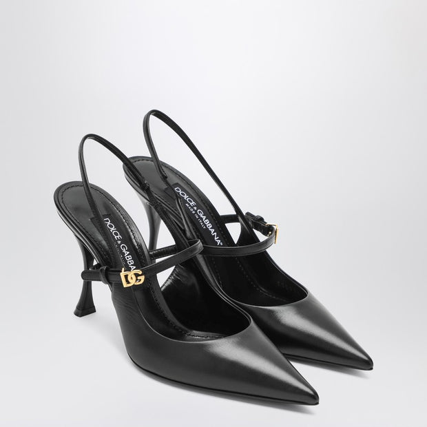 Dolce & Gabbana Black Leather Slingback