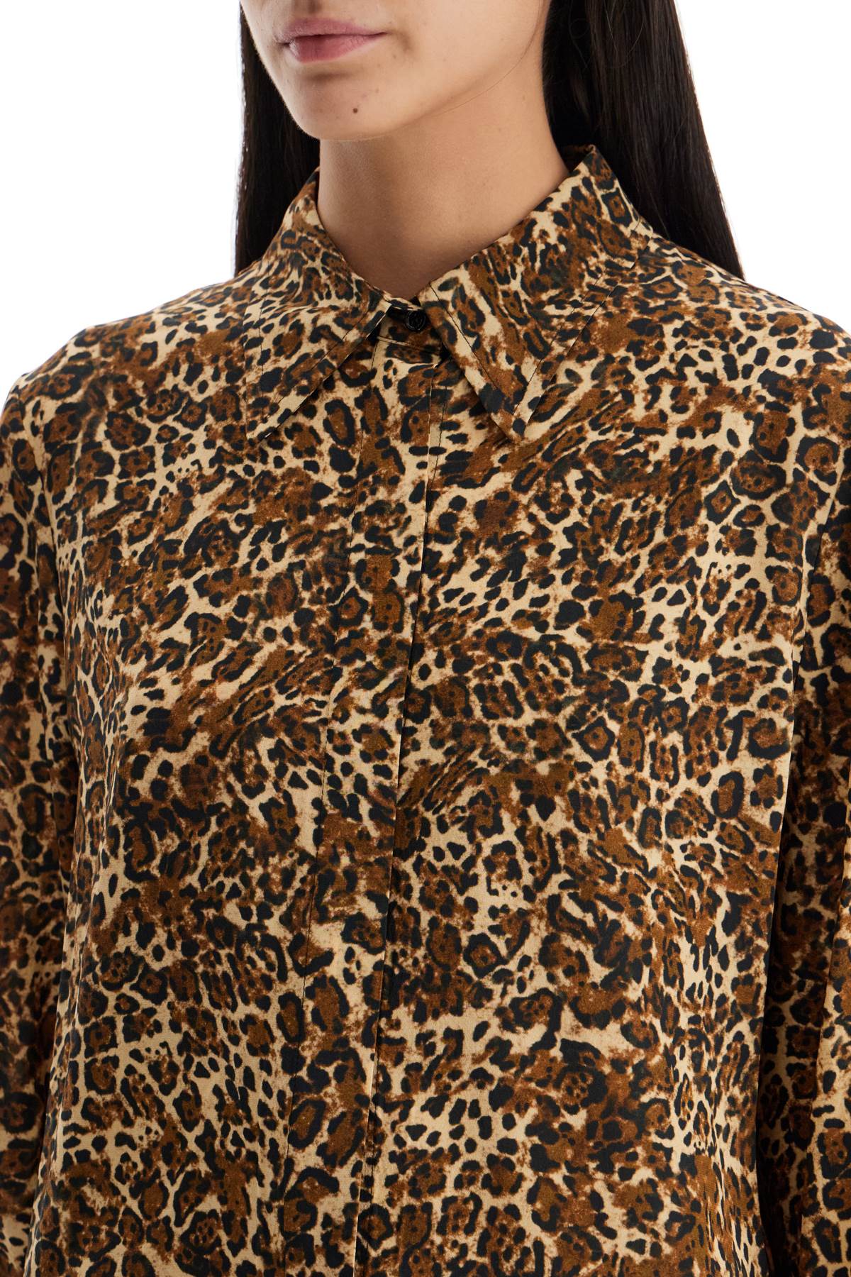 Isabel Marant Teysa Silk Leopard Print Shirt