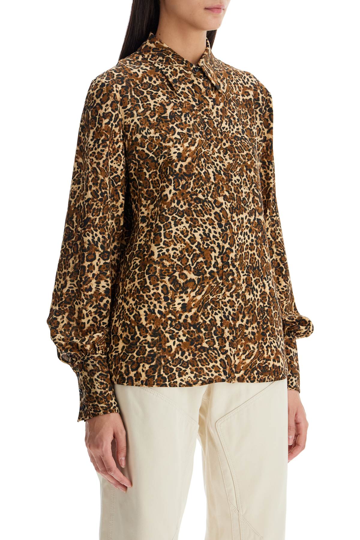 Isabel Marant Teysa Silk Leopard Print Shirt