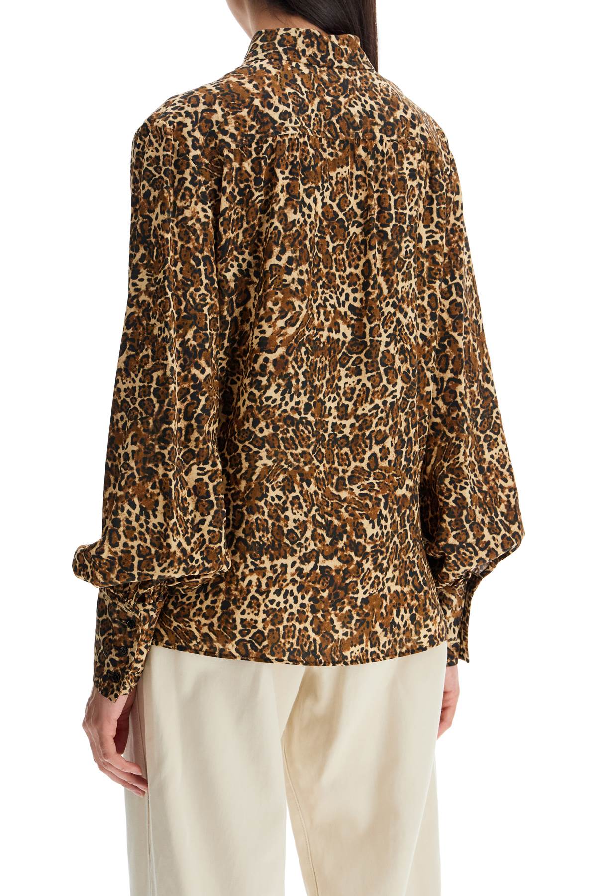 Isabel Marant Teysa Silk Leopard Print Shirt