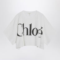 Chloé White Boxy T-shirt With Logo Print
