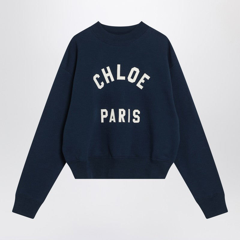 Chloé Navy Blue Sweatshirt With Logo