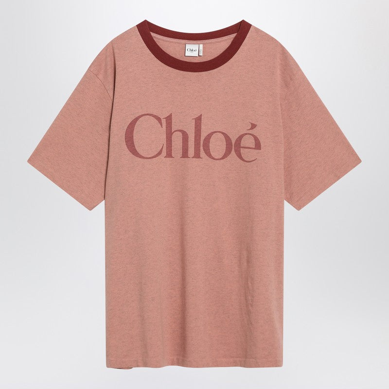 Chloé Pink Cotton T-shirt With Logo