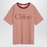 Chloé Pink Cotton T-shirt With Logo