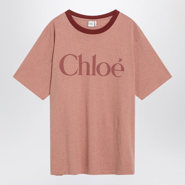 Chloé Pink Cotton T-shirt With Logo