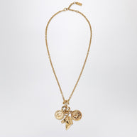 Chloé Charm Necklace In Vintage Gold Brass
