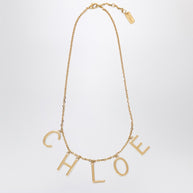 Chloé Letters Necklace In Vintage Gold Brass