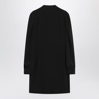 Chloé Black Ruffled Dress In Silk Blend