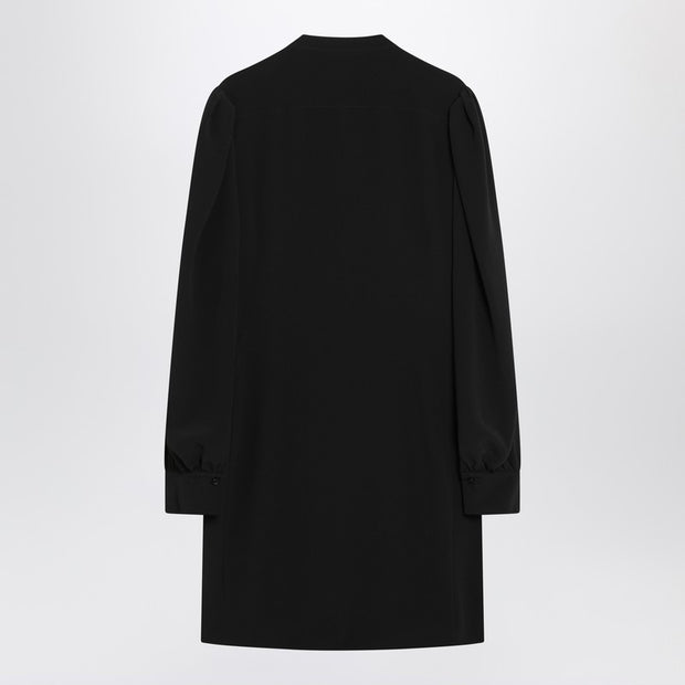 Chloé Black Ruffled Dress In Silk Blend