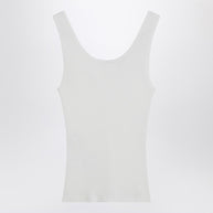 Chloé White Ribbed Tank Top With Logo