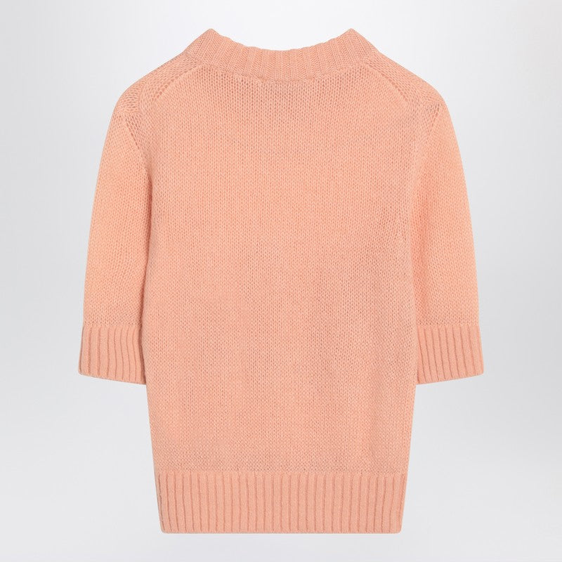 Chloé Peach-colored Top With Logo Embroidery