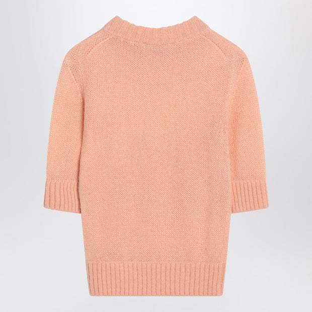 Chloé Peach-colored Top With Logo Embroidery
