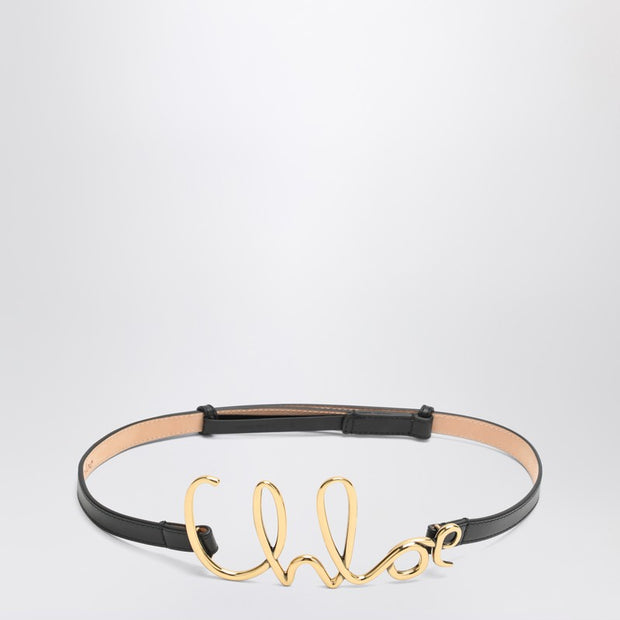 Chloé Iconic Small Black Leather Belt