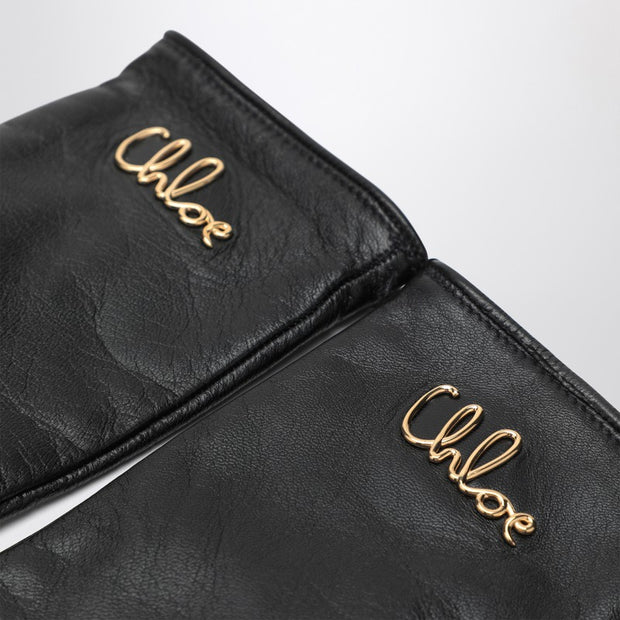 Chloé Iconic Black Leather Gloves
