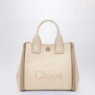 Chloé Carry Small Tote Bag In Blush Beige Canvas