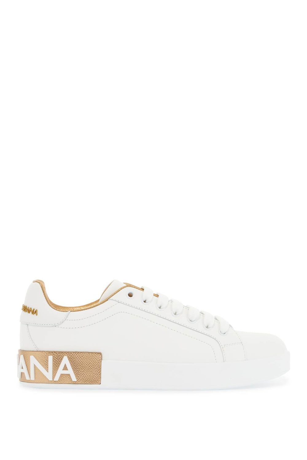 Dolce & Gabbana White Calfskin Low-Top Sneakers