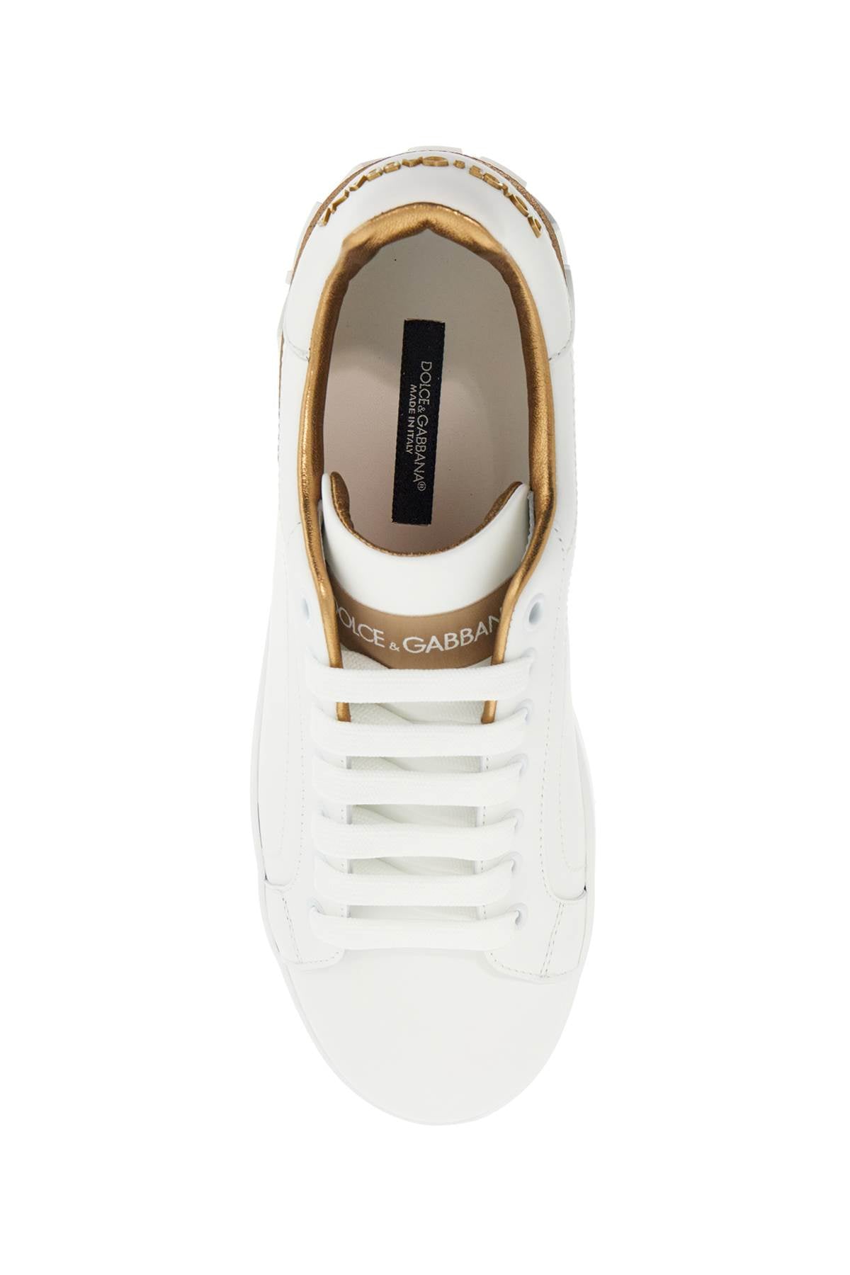 Dolce & Gabbana White Calfskin Low-Top Sneakers