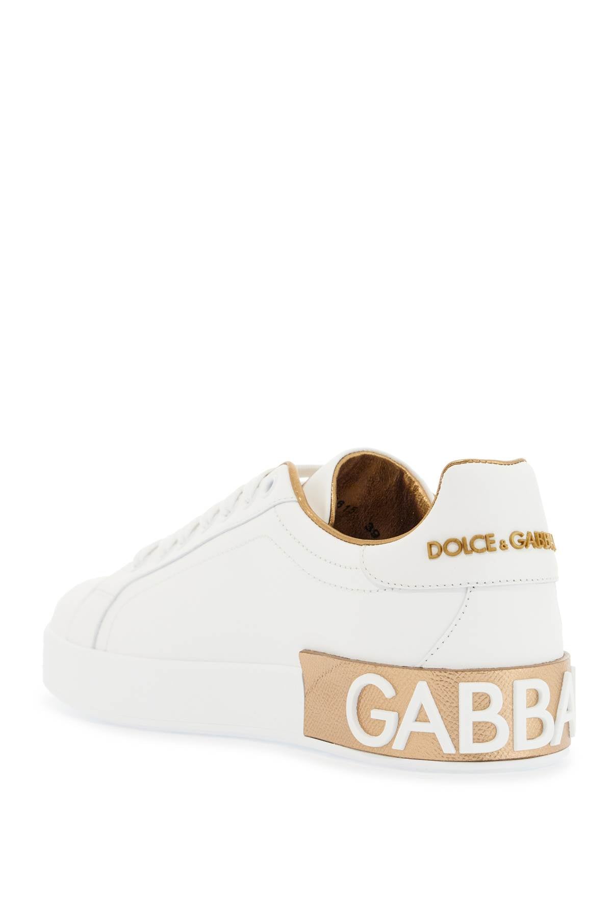 Dolce & Gabbana White Calfskin Low-Top Sneakers