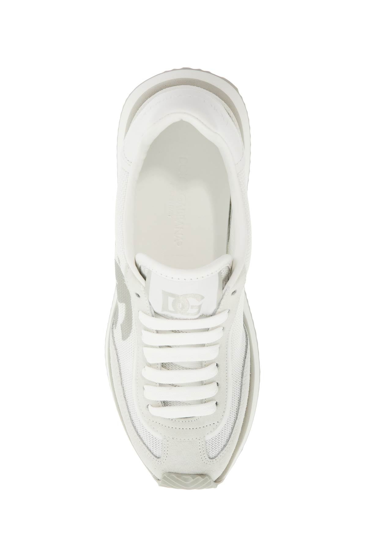 Dolce & Gabbana White Leather Low-top Sneakers With Dg Logo