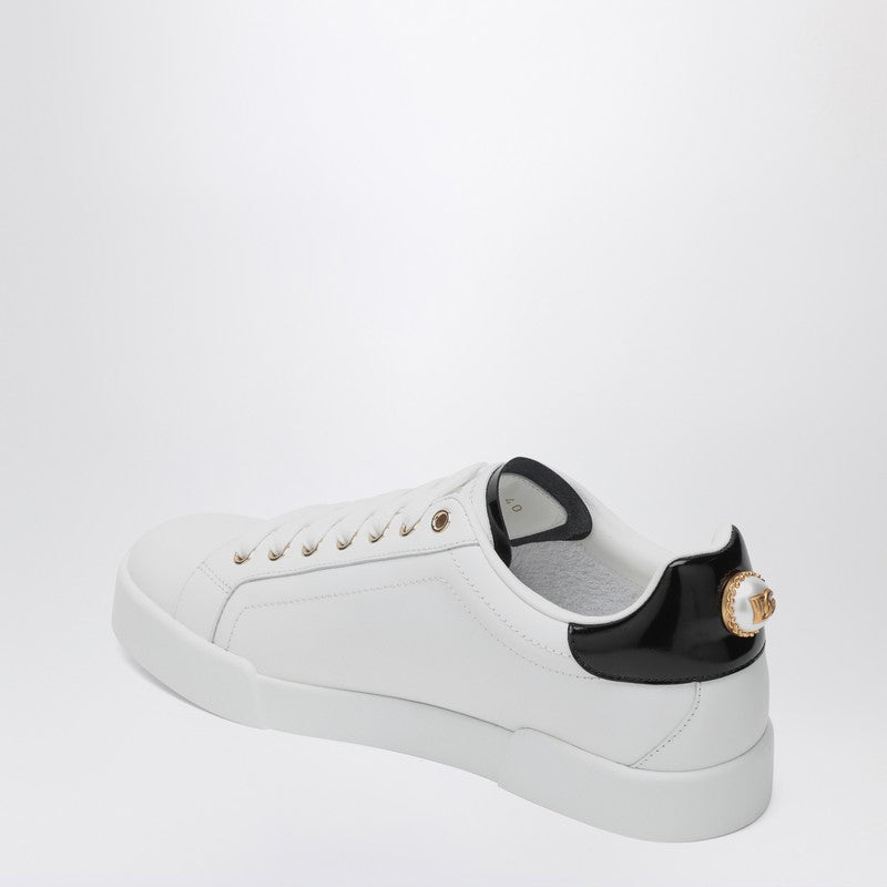 Dolce & Gabbana White/gold Leather Portofino Sneakers
