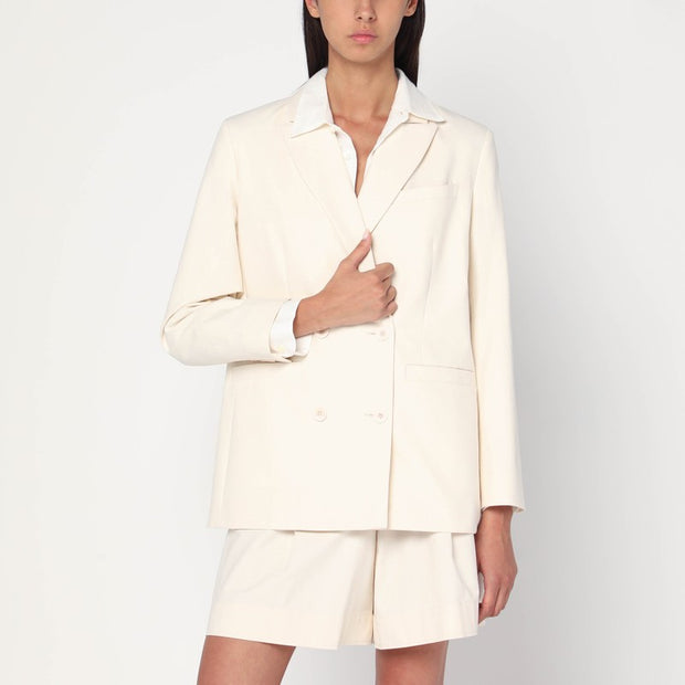 A.P.C. Double-breasted Jacket In Écru Cotton
