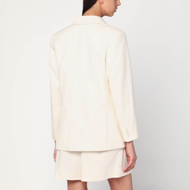 A.P.C. Double-breasted Jacket In Écru Cotton