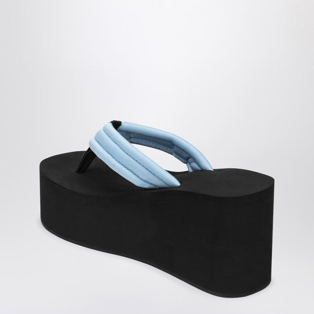 Coperni Black/light Blue Wedge Sandal With Logo