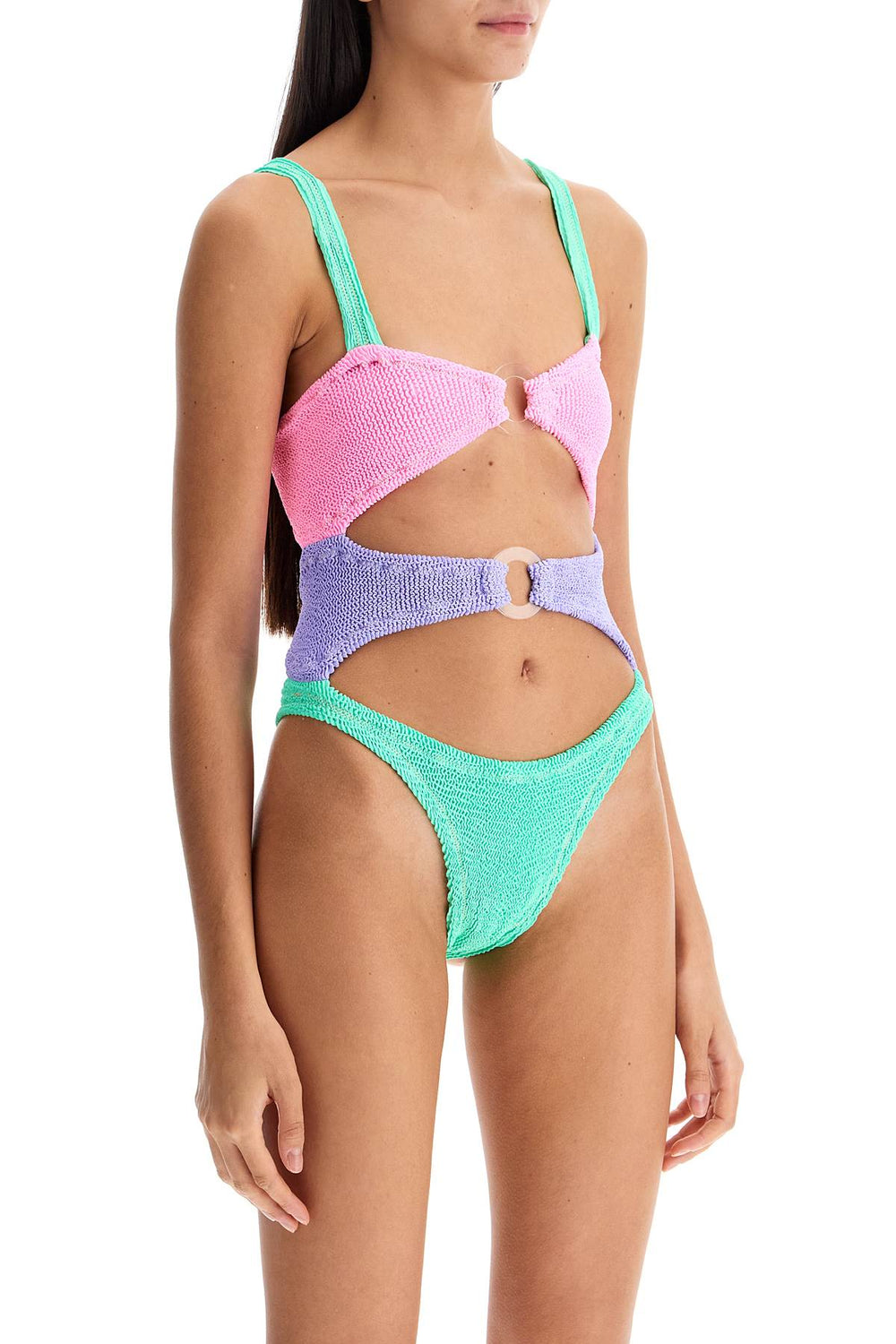 Reina Olga Color-Block One-Piece Swimsuit