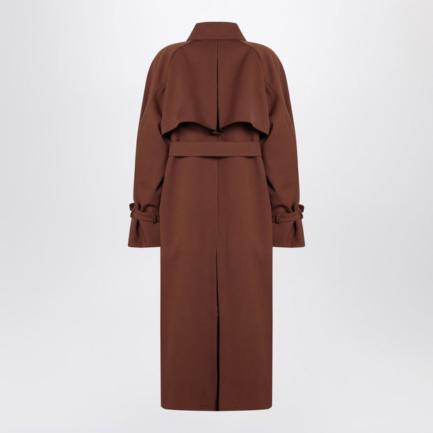 Max Mara Atelier Brown Rainproof Gabardine Trench Coat