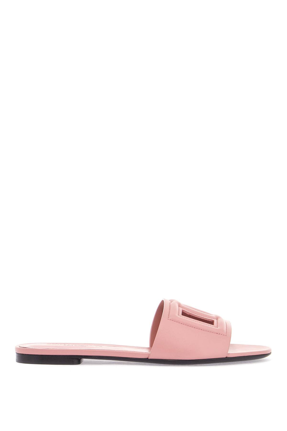 Dolce & Gabbana Dg Logo Pink Calfskin Slides