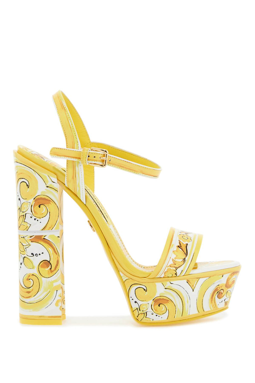 Dolce & Gabbana Majolica Print Platform Sandals