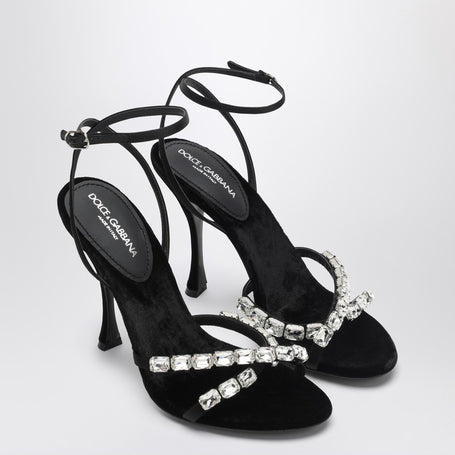 Dolce & Gabbana Dolce&Gabbana Black Satin Sandal With Stones