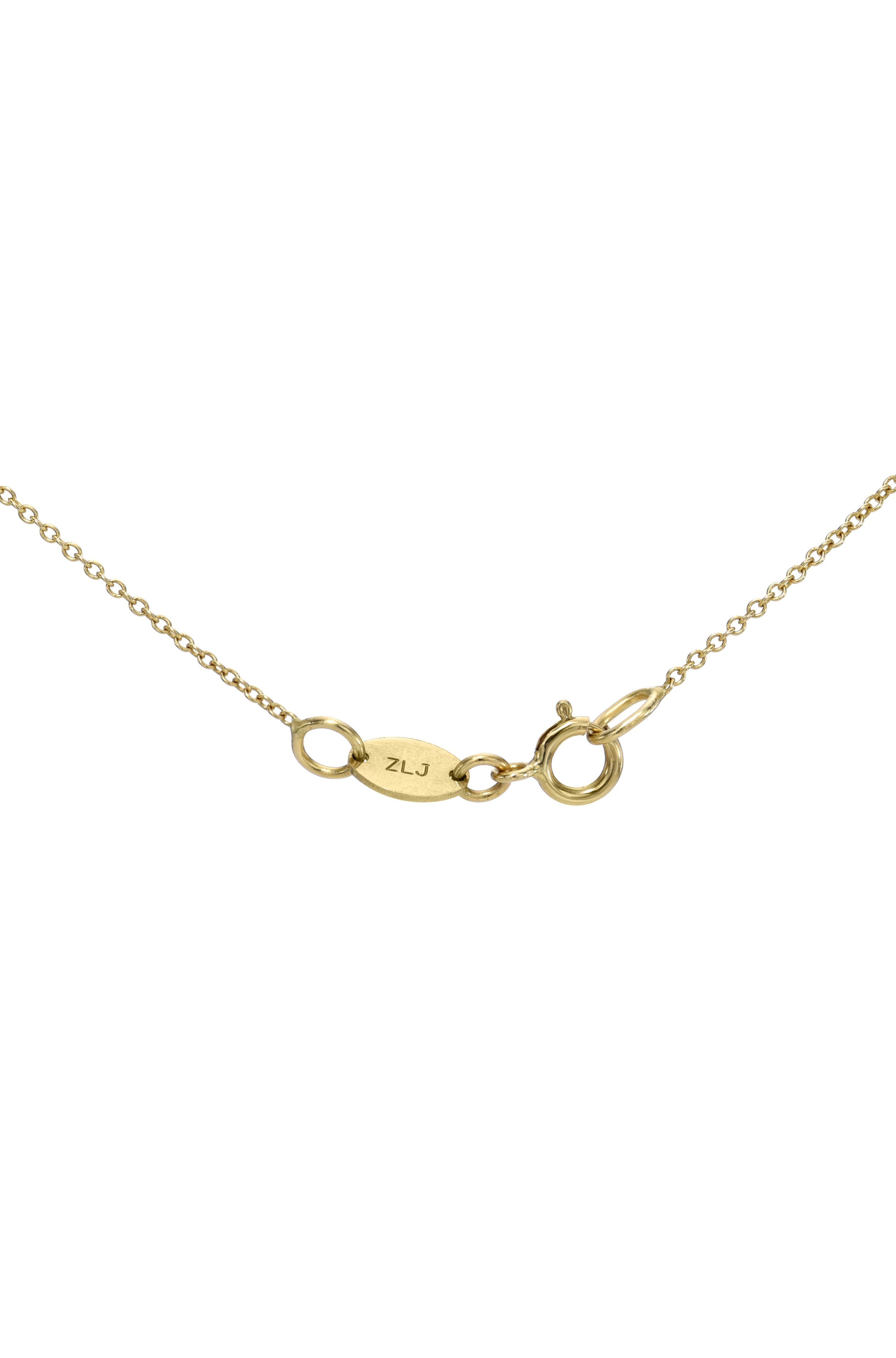 Zoe Lev 14k Gold Bezel Diamond Lariat Necklace