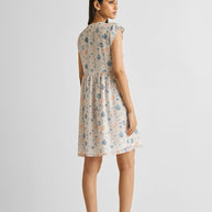 Reistor Cap Sleeved Short Dress in Florals