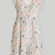 Reistor Cap Sleeved Short Dress in Florals