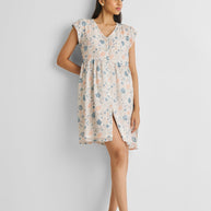 Reistor Cap Sleeved Short Dress in Florals