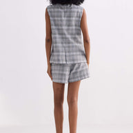 Reistor Cotton Tweed Vest Jacket in Grey