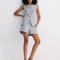 Reistor Cotton Tweed Vest Jacket in Grey