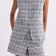 Reistor Cotton Tweed Vest Jacket in Grey